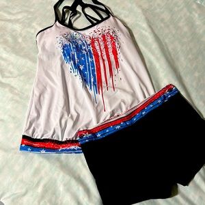 Cross strap flag day takini set
